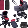 Универсальная коляска Lorelli Aster (2 в 1, темно-синий/красный)