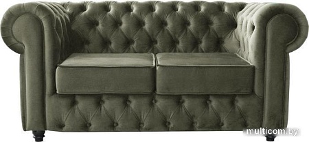 Диван Brioli Честерфилд двухместный (микровелюр, В10 серо-коричневый)