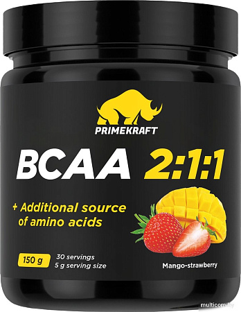 BCAA Prime Kraft 2:1:1 (150г, манго-клубника, банка)