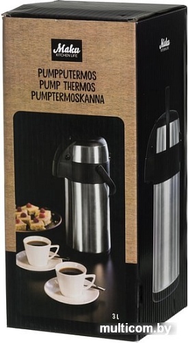 Термос Maku 304190 3л (серебристый)