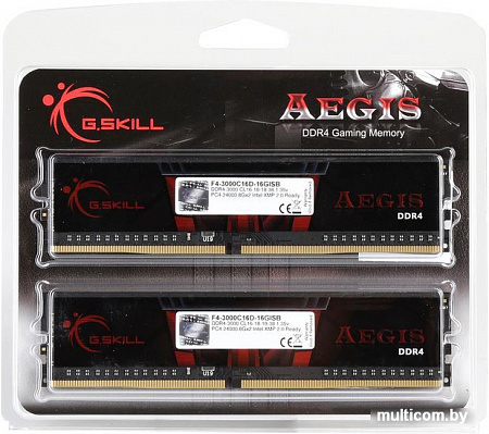 Оперативная память G.Skill Aegis 2x8GB DDR4 PC4-24000 F4-3000C16D-16GISB