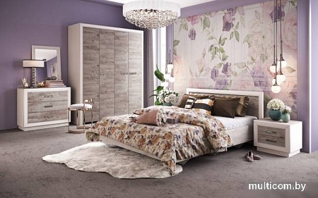 Комплект мебели для спальни КМК Мебель Эстель 0912 (сосна натуральная/белая/MDP19 дуб полярный)