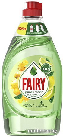 Средство для мытья посуды Fairy Pure & Clean Бергамот и Имбирь 450 мл