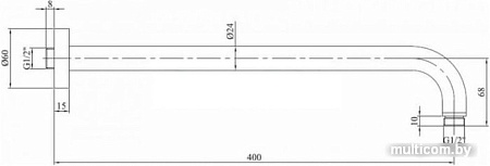 Держатель верхнего душа Paffoni ZSOF034ST