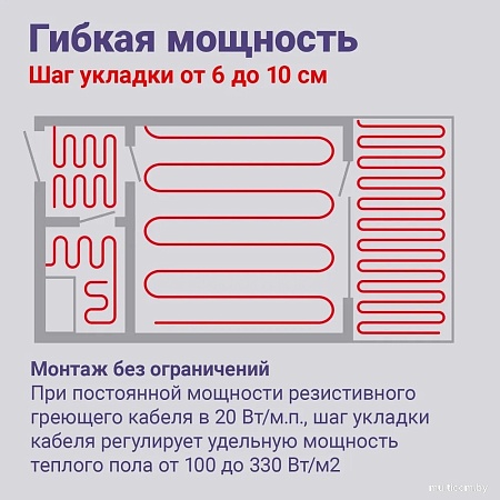 Нагревательный кабель Nunicho Etalon SHS 100Вт с терморегулятором RТС 70.26 (5м)