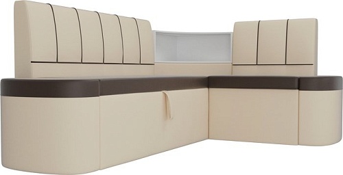 Угловой диван Mebelico Тефида 107536 (левый, коричневый/бежевый)